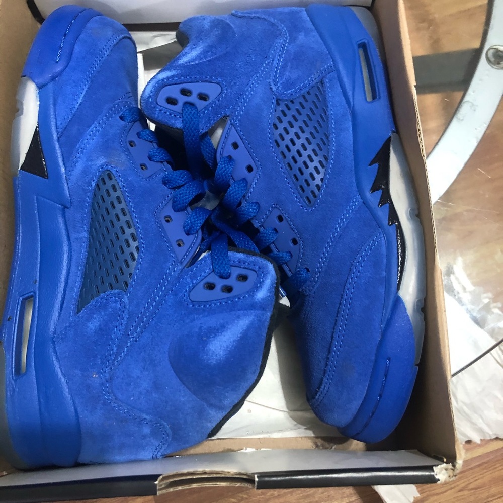 Jordan 5 retro blue suede size 5 in men